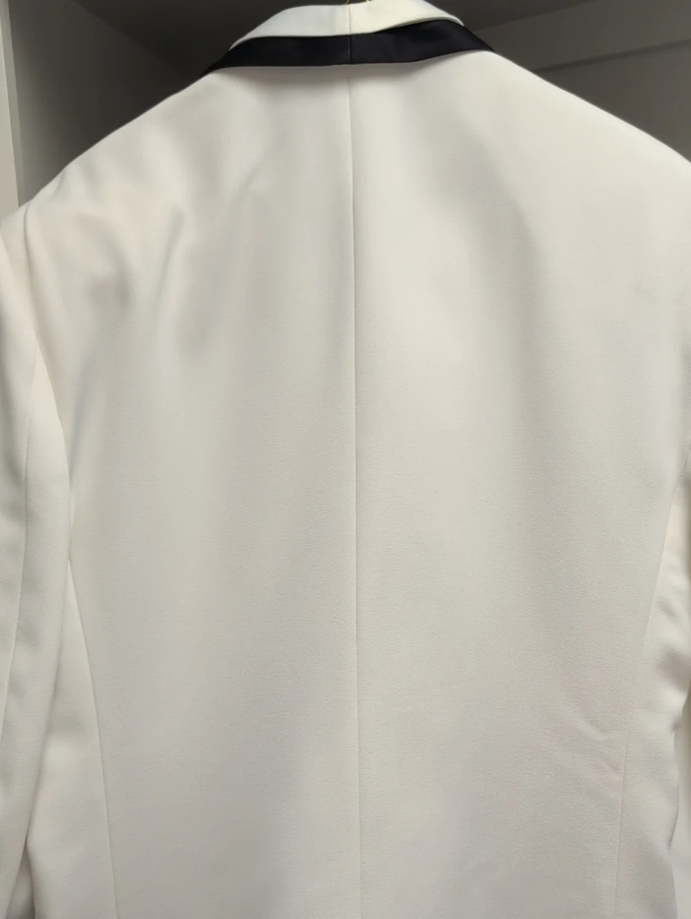 Raffinatti White Shawl Collar Tuxedo Blazer with Black Trim 42 R